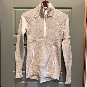 LuluLemon half zip cotton sweater.  Worn once. Great shape. Size S